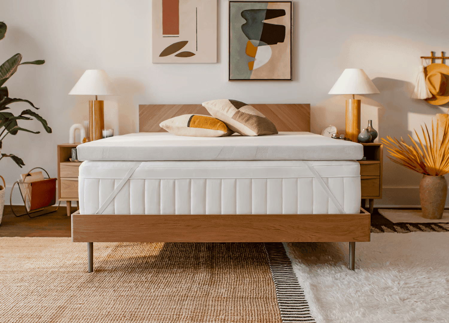 adapt mattress topper in a styled room