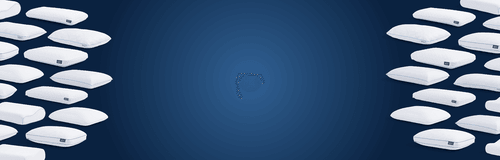 Angled silo pillows over a blue gradient background