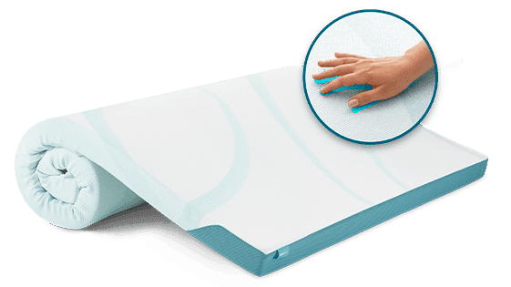 Adapt Cooling Topper with hand showing cooling effect