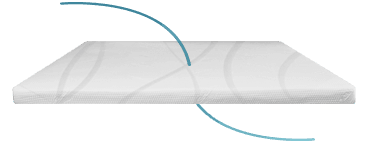 An illustration showing the breathability of the Adapt topper