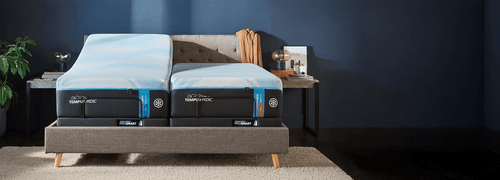 an undressed Breeze split king mattress set